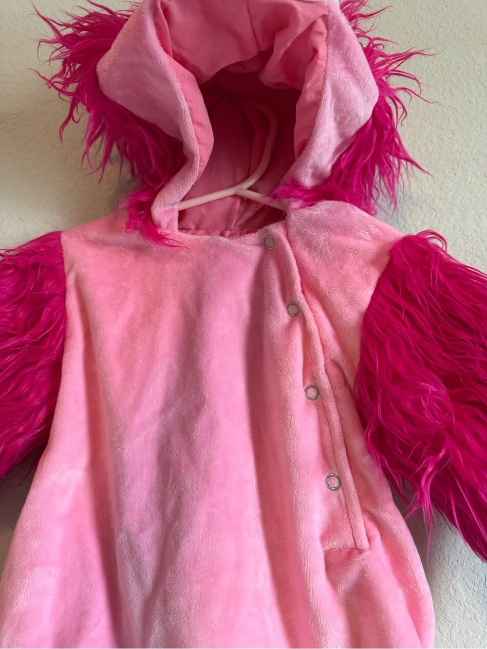 Pottery Barn Kids Pink Flamingo Costume Plush Romper/Headpiece Size 12-24 Months